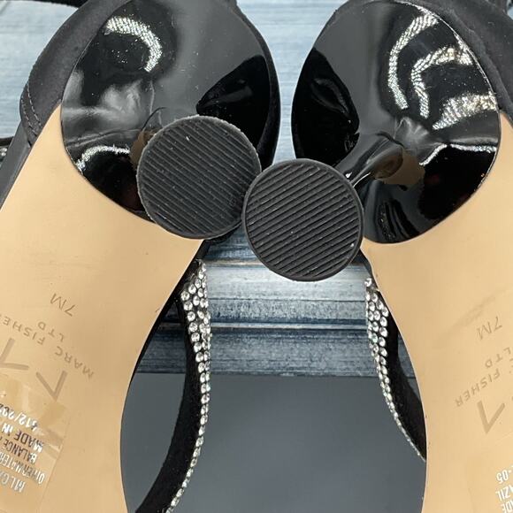 NEW Marc Fisher Carita Ankle Strap Heeled Sandals Black Size 7M - Picture 10 of 11